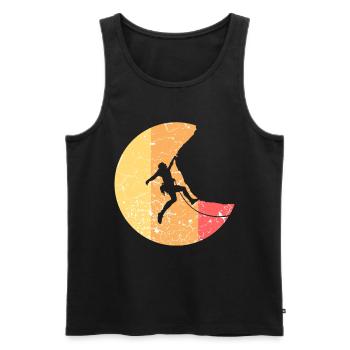 Climbing mountaineering peaks - Men's Premium Organic Tank Top - black - Front - AI Model Male 178 light (178cm)