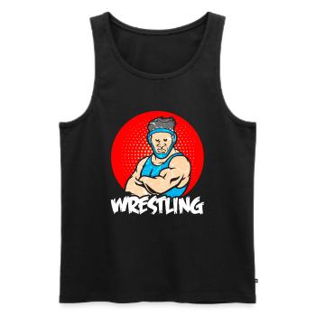 Wrestling - Männer Premium Bio Tank Top - Schwarz - Vorne - AI Model Male 178 light (178cm)