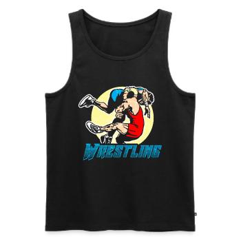 Wrestling - Männer Premium Bio Tank Top - Schwarz - Vorne - AI Model Male 178 light (178cm)