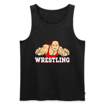 Wrestling - Männer Premium Bio Tank Top - Schwarz - Vorne - AI Model Male 178 light (178cm)