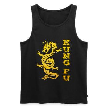 Kung Fu Dragon - Débardeur bio Premium Homme - noir - Devant - Michal (187cm)