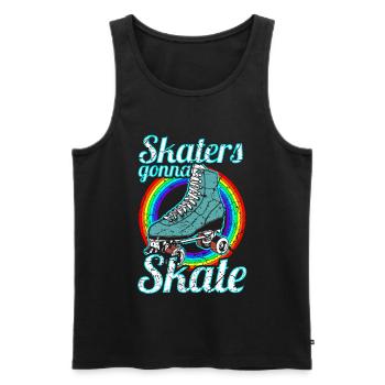 Roller Skating Roller Skate 80's Trend Roller Disco - Men's Premium Organic Tank Top - black - Front - AI Model Male 178 light (178cm)