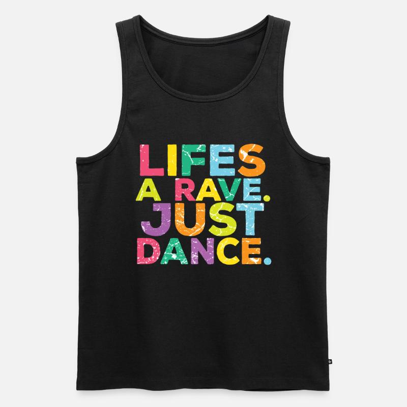 Techno Raver Raver - Männer Premium Bio Tank Top - Schwarz