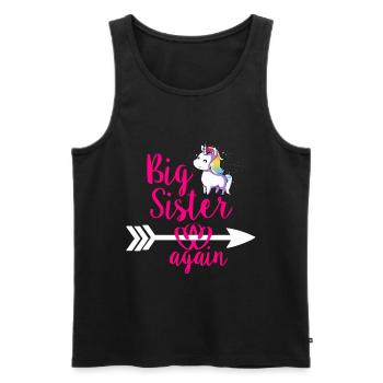 Big sister siblings birth unicorn - Men's Premium Organic Tank Top - black - Front - Michal (187cm)