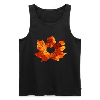 Feuille d'érable coeur - Débardeur bio Premium Homme - noir - Devant - AI Model Male 178 light (178cm)