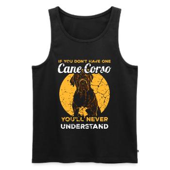 Cane Corso dog puppy - Men's Premium Organic Tank Top - black - Front - AI Model Male 178 light (178cm)