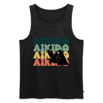 Aikido - Männer Premium Bio Tank Top - Schwarz - Vorne - Michal (187cm)