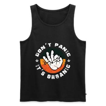 Cannabis Gras Kiffer Retro Geschenk - Männer Premium Bio Tank Top - Schwarz - Vorne - Michal (187cm)