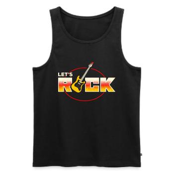 Rock n Roll T Shirt Concert Band Rock Music Retro - Débardeur bio Premium Homme - noir - Devant - Michal (187cm)
