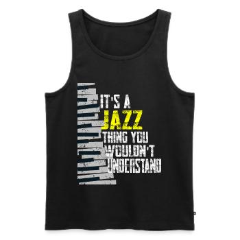 Piano Jazz Music Instrument - Men's Premium Organic Tank Top - black - Front - Michal (187cm)