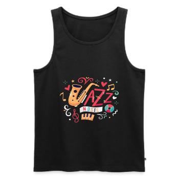 Jazz Music Saxophone Saxophone Instrument - Men's Premium Organic Tank Top - black - Front - Michal (187cm)