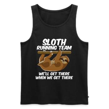 Sloth Running - Men's Premium Organic Tank Top - black - Front - Michal (187cm)