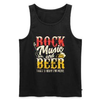 Rock Konzert Bier Rock and Roll Musik - Männer Premium Bio Tank Top - Schwarz - Vorne - AI Model Male 178 light (178cm)