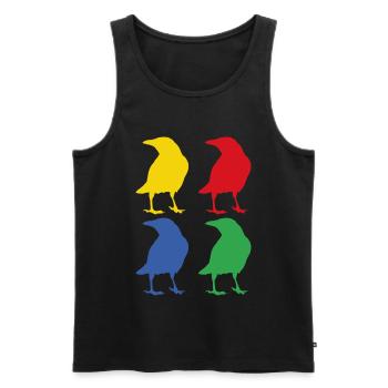 Crow animal raven - Men's Premium Organic Tank Top - black - Front - AI Model Male 178 light (178cm)