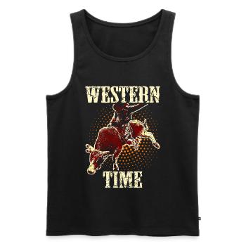 Bull Riding Rodeo Western Texas - Men's Premium Organic Tank Top - black - Front - Michal (187cm)