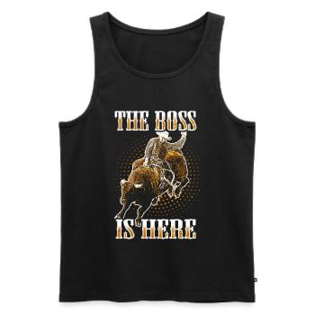 Bull Riding Rodeo Western Texas Bullriding USA - Men's Premium Organic Tank Top - black - Front - Michal (187cm)