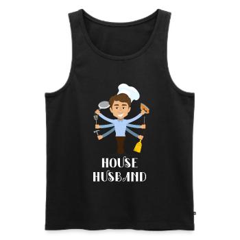 Hausmann Haushalt Ehemann - Männer Premium Bio Tank Top - Schwarz - Vorne - Michal (187cm)