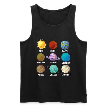 Planet galaxy solar system universe - Men's Premium Organic Tank Top - black - Front - Michal (187cm)