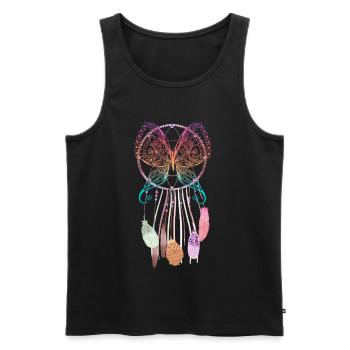 Hippie attrape-rêves de Schmetteling - Débardeur bio Premium Homme - noir - Devant - AI Model Male 178 light (178cm)