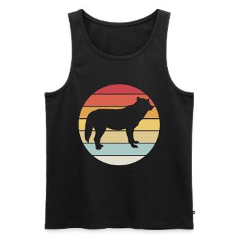 loup - Débardeur bio Premium Homme - noir - Devant - Michal (187cm)