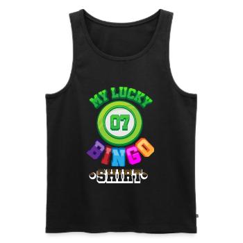 bingo - Men's Premium Organic Tank Top - black - Front - AI Model Male 178 light (178cm)