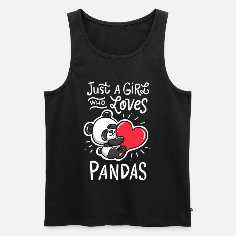 Mädchen Panda - Männer Premium Bio Tank Top - Schwarz