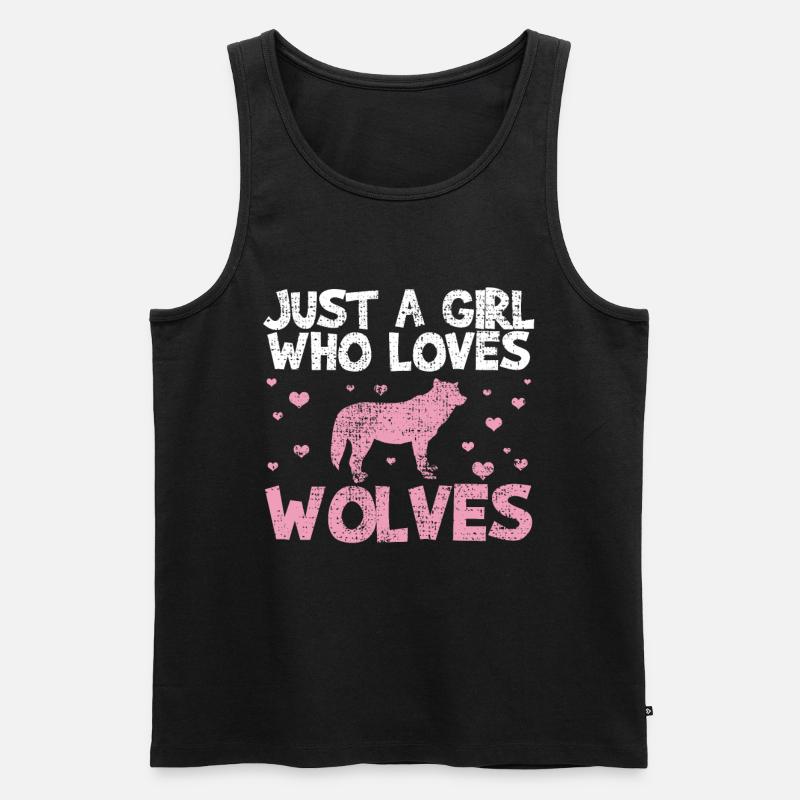 Wolf der Wolf - Männer Premium Bio Tank Top - Schwarz