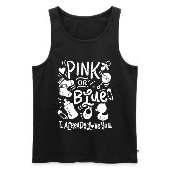 Geschlecht decken Rosa oder Blau auf - Männer Premium Bio Tank Top - Schwarz - Vorne - AI Model Male 178 light (178cm)