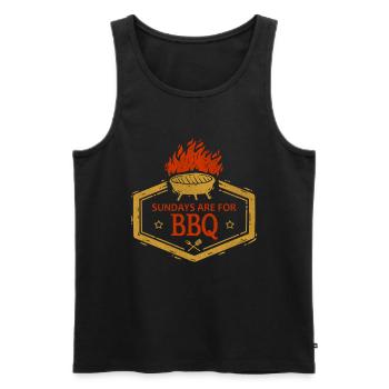 Grillen BBQ Barbeque - Männer Premium Bio Tank Top - Schwarz - Vorne - AI Model Male 178 light (178cm)