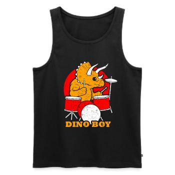 Tambours de dinosaures - Débardeur bio Premium Homme - noir - Devant - Michal (187cm)