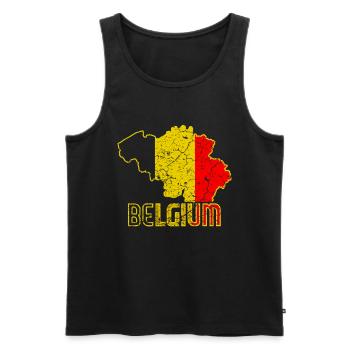 Belgium Retro - Men's Premium Organic Tank Top - black - Front - Michal (187cm)
