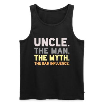 Onkel - Männer Premium Bio Tank Top - Schwarz - Vorne - Michal (187cm)