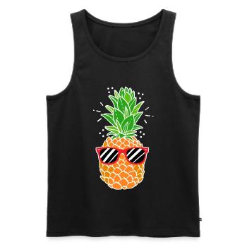 Ananas - Männer Premium Bio Tank Top - Schwarz - Vorne - AI Model Male 178 light (178cm)