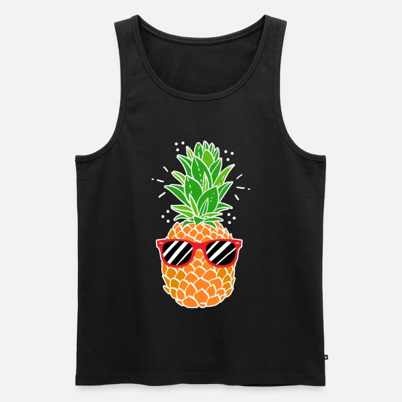 Ananas - Männer Premium Bio Tank Top - Schwarz