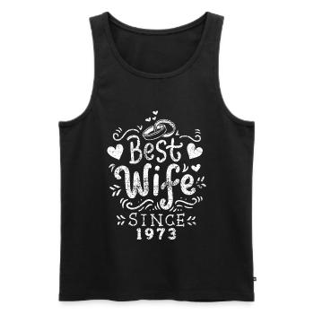 anniversaire de mariage - Débardeur bio Premium Homme - noir - Devant - Michal (187cm)