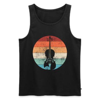 Geige - Männer Premium Bio Tank Top - Schwarz - Vorne - AI Model Male 178 light (178cm)