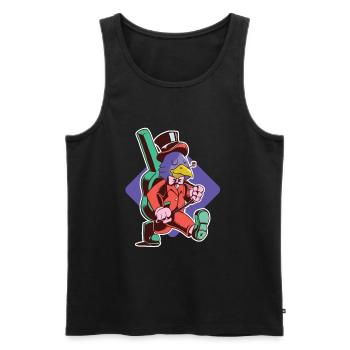 Musician chicken on travel - Men's Premium Organic Tank Top - black - Front - AI Model Male 178 light (178cm)