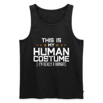 Wombat - Männer Premium Bio Tank Top - Schwarz - Vorne - AI Model Male 178 light (178cm)