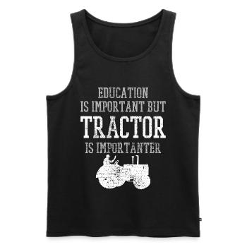 tracteur - Débardeur bio Premium Homme - noir - Devant - Michal (187cm)