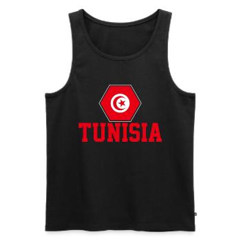 Tunisie - Débardeur bio Premium Homme - noir - Devant - Michal (187cm)