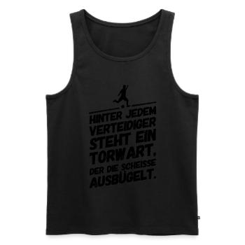 Football Funny Cool Sayings Goalkeeper - Men's Premium Organic Tank Top - black - Front - Michal (187cm)
