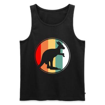 Kangourou Australie - Débardeur bio Premium Homme - noir - Devant - Michal (187cm)