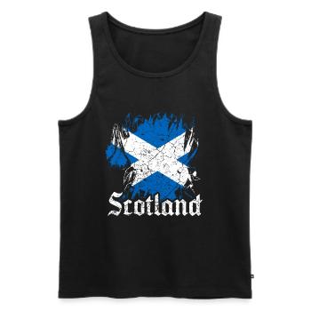Drapeau écossais cadeau écossais rétro - Débardeur bio Premium Homme - noir - Devant - Michal (187cm)
