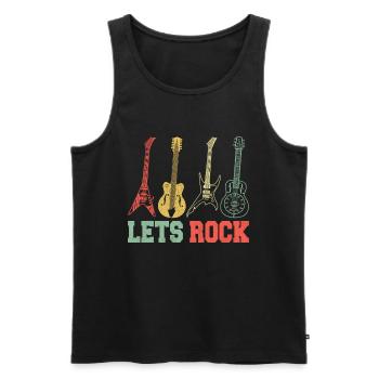 Gitarren Rock Rock n Roll Band Konzert Retro - Männer Premium Bio Tank Top - Schwarz - Vorne - AI Model Male 178 light (178cm)