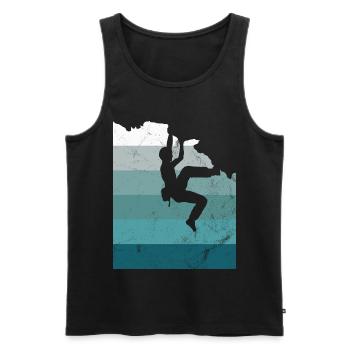 Climber Climbing Bouldering Free Speed Gift - Men's Premium Organic Tank Top - black - Front - AI Model Male 178 light (178cm)