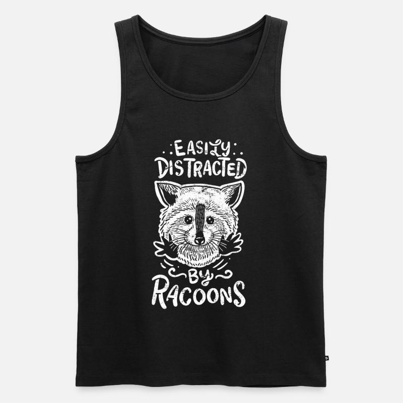 Waschbär Waschbär Waschbär - Männer Premium Bio Tank Top - Schwarz
