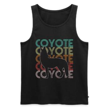 Kojote - Männer Premium Bio Tank Top - Schwarz - Vorne - AI Model Male 178 light (178cm)