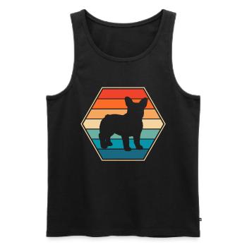 Bulldog français - Débardeur bio Premium Homme - noir - Devant - Michal (187cm)