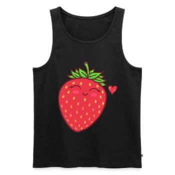 fraise - Débardeur bio Premium Homme - noir - Devant - Michal (187cm)