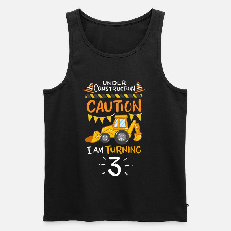 3. Geburtstag Bagger - Männer Premium Bio Tank Top - Schwarz